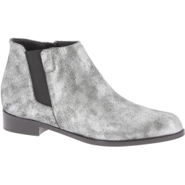 Giuseppe Zanotti Women's low heel ankle boots silver laminated calf leather