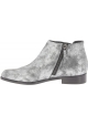 Giuseppe Zanotti Women's low heel ankle boots silver laminated calf leather
