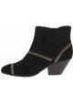 Zanotti Women's western heel ankle boots in black suede leather