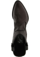Zanotti Women's mid calf heeled boots in dark brown python leather