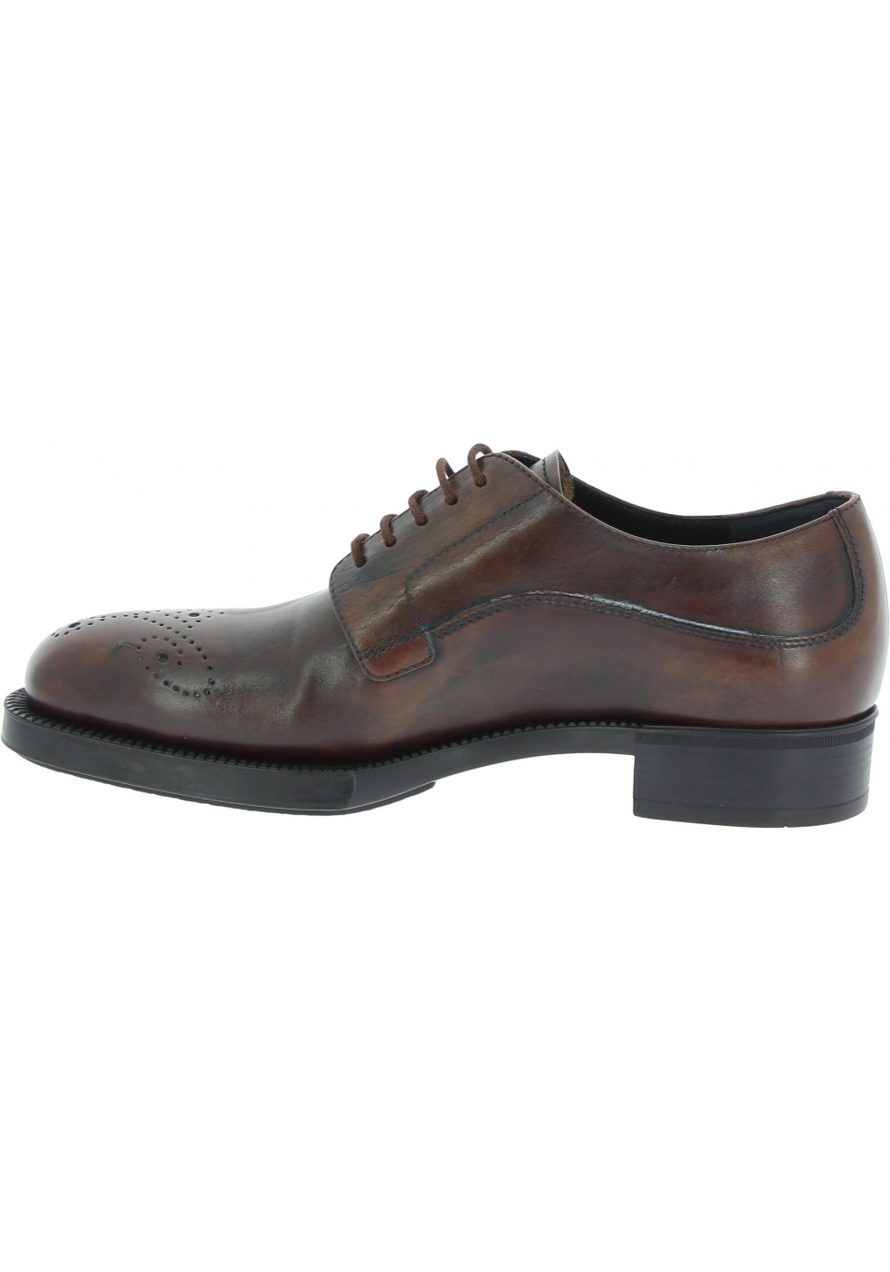 Prada Women fashion brogues Oxford laced-up shoes in dark brown calf leather - Italian Boutique