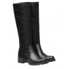 Prada knee high biker boots in black Leather and Fabric
