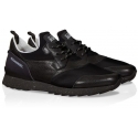 Hogan Running black leather and fabric sneakers
