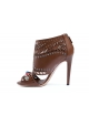 Gucci Lika laser-cut nut brown leather ankle boot