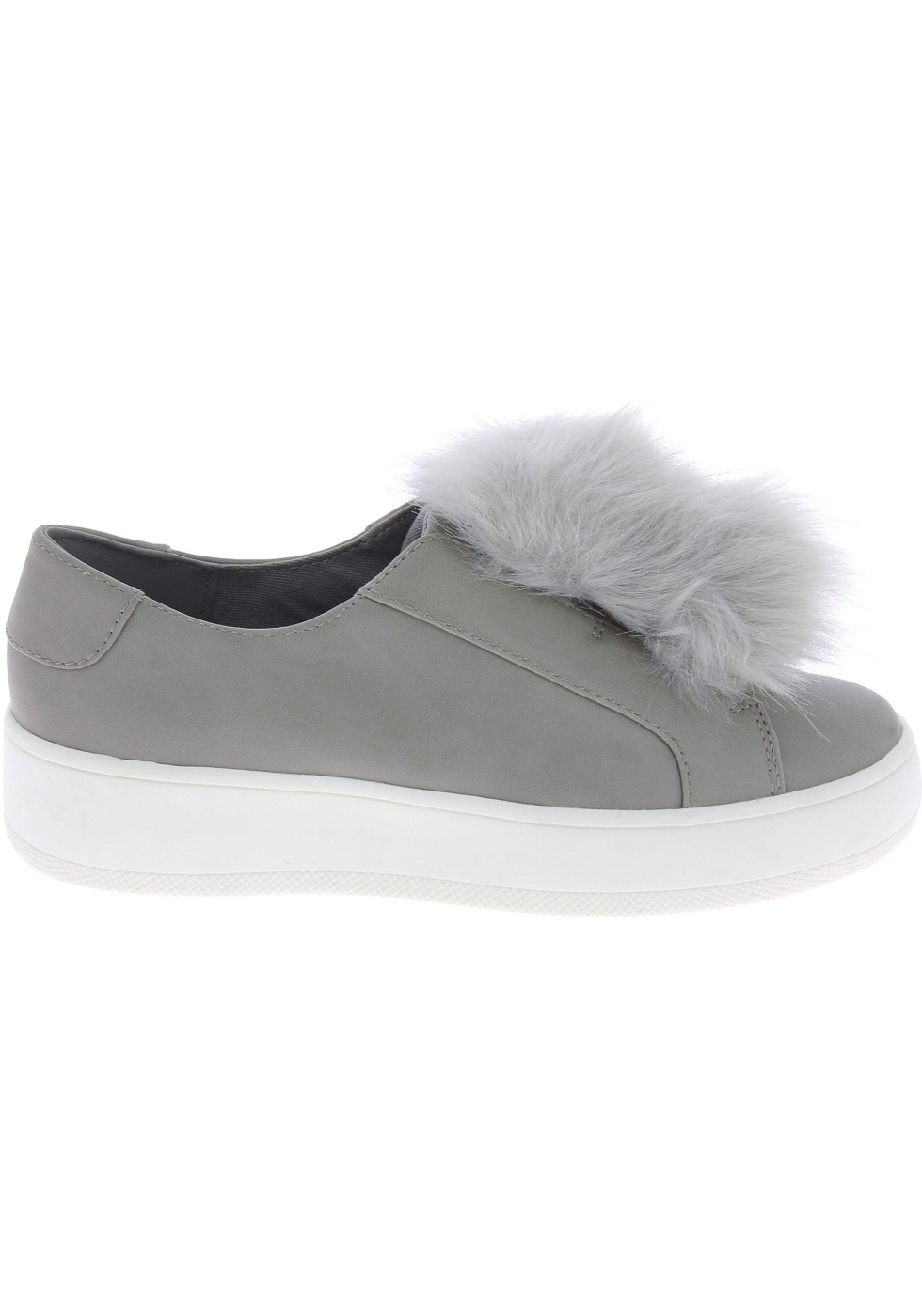 gray faux leather with fur 