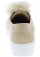 Steve Madden Women's platform laceless sneakers beige suede leather and fur