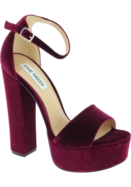 burgundy sandal heels