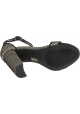 Steve Madden Women's ankle strap high block heels sandals in black fabric