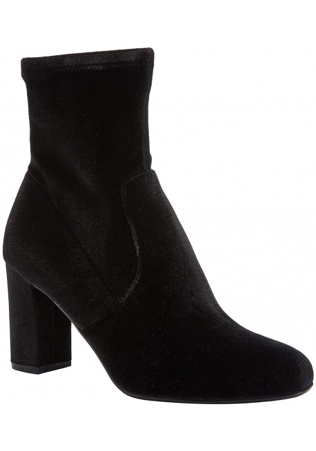 black velvet heeled boots