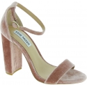 Steve Madden Women's ankle strap block heels sandals in powder pink velvet