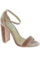 Steve Madden Women's ankle strap block heels sandals in powder pink velvet