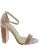 Steve Madden Women's ankle strap block heels sandals in powder pink velvet