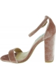 Steve Madden Women's ankle strap block heels sandals in powder pink velvet